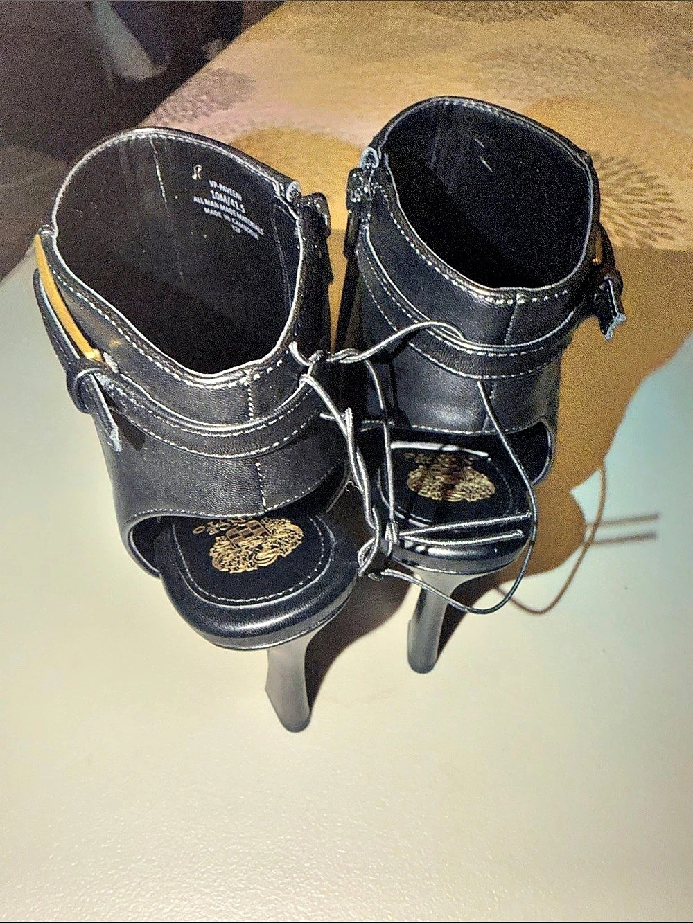 Vince Camuto Black Peep Toe Heels US 10 - Picture 5 of 7